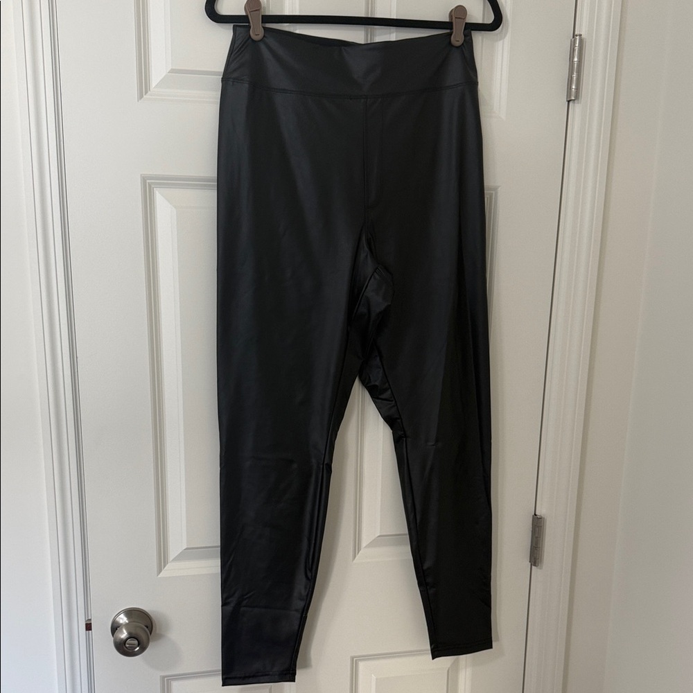 Black Leather High-Waisted Leggings